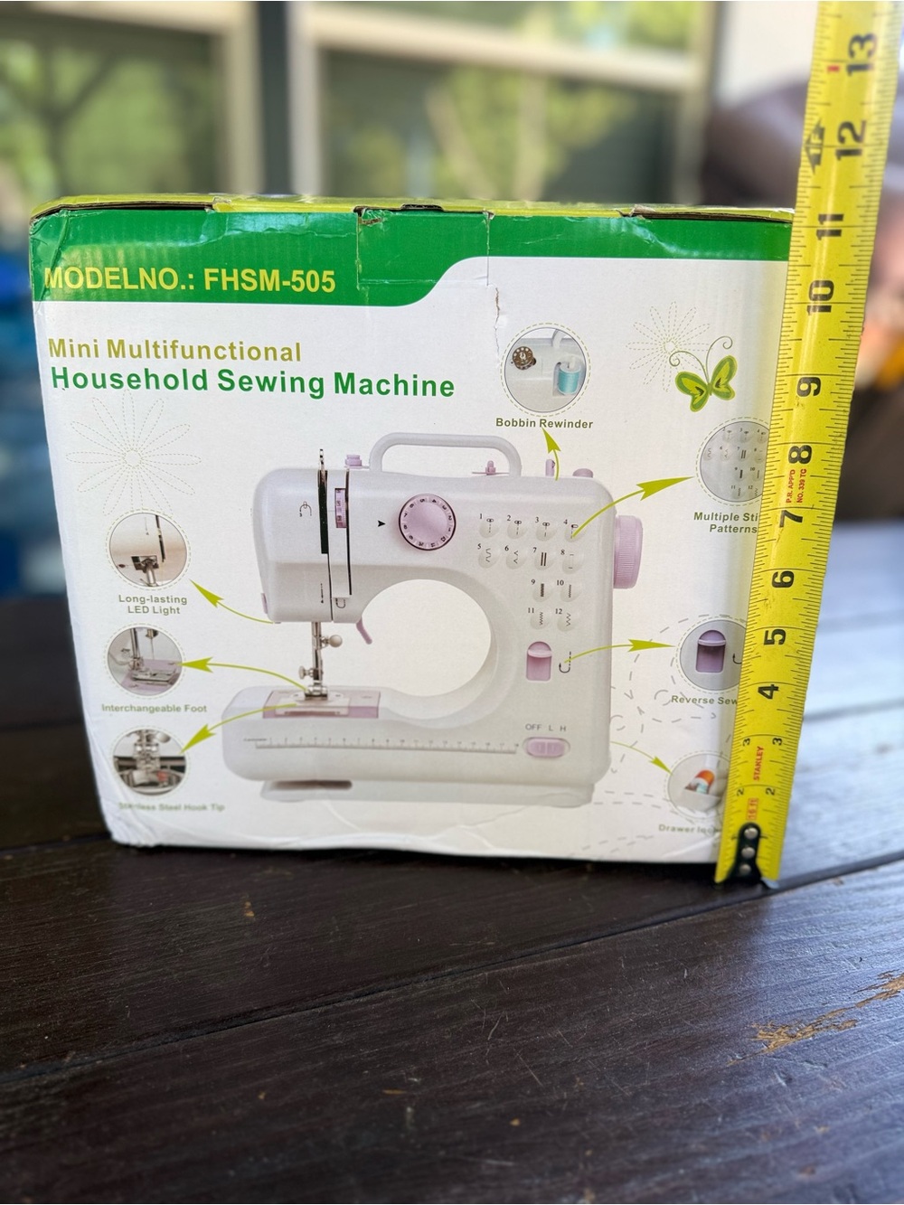 Mini Electric Sewing Machine FHSM-505 LED Light Bobbin-Winding Pedal